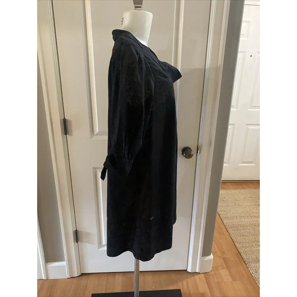 Noa Noa Black Blue Cotton Blend Tunic Short Sleeve Top Dress -Size XL‎
